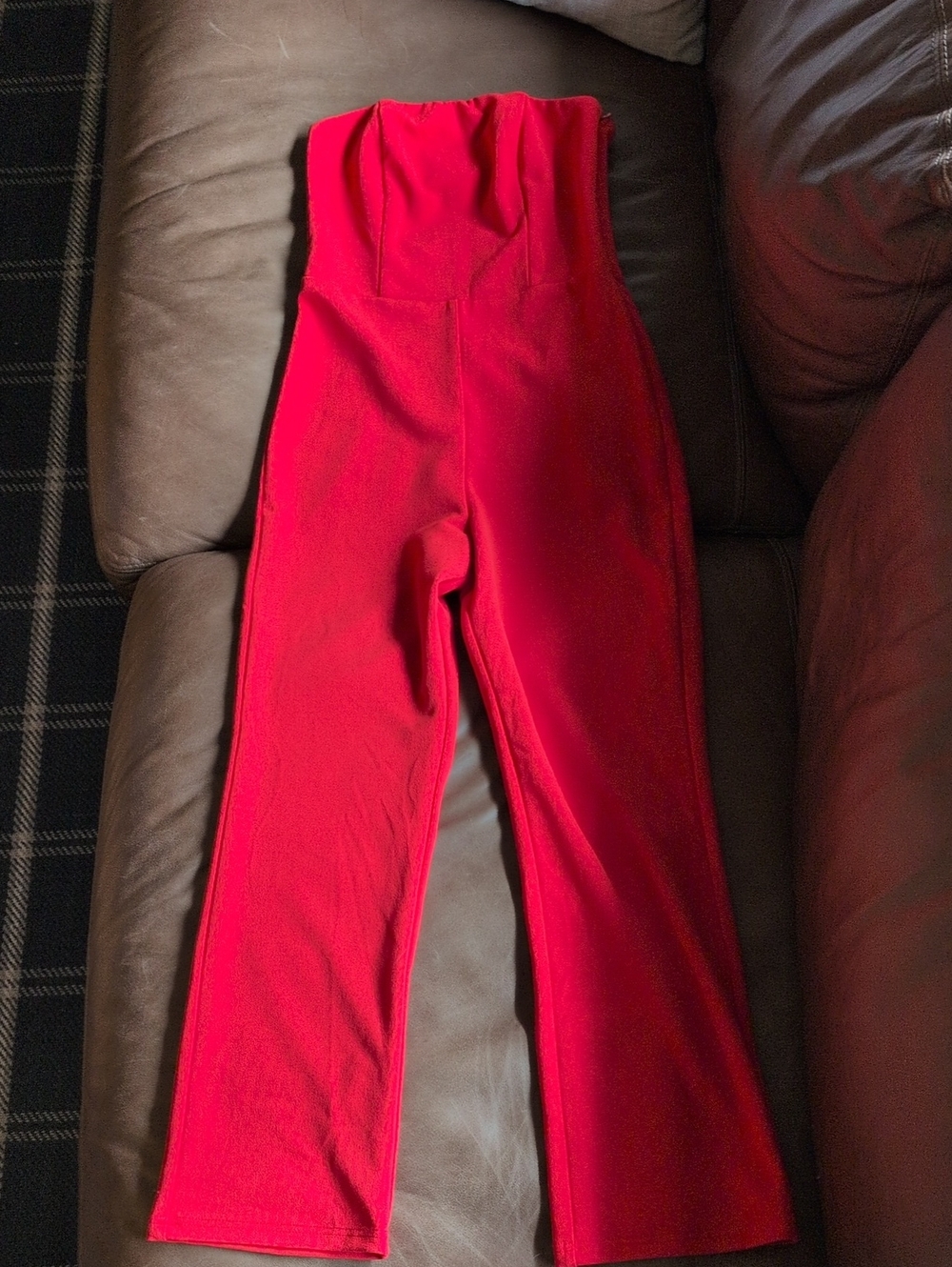 Lulu's Strapless Red Wide-Leg Jumpsuit